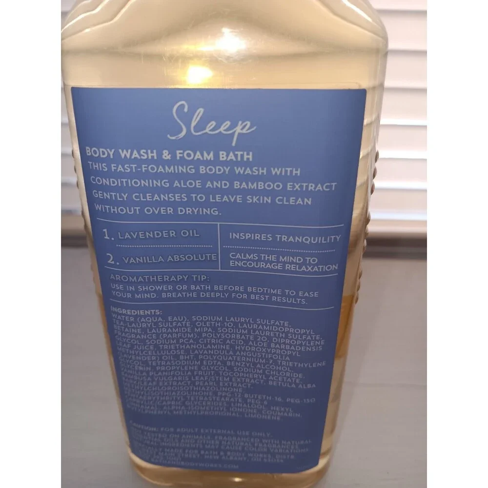 Bath & Body Works Aromatherapy Sleep Lavender Vanilla Body Wash Foam Bath 10 oz